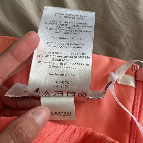 David’s Bridal Short Formal Sweatheart Neck Coral Dress Style F14847 Size 10 - Picture 9 of 11